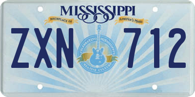 MS license plate ZXN712