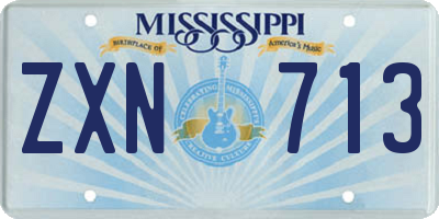 MS license plate ZXN713