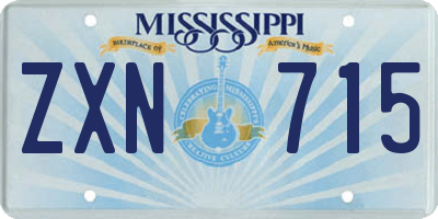 MS license plate ZXN715
