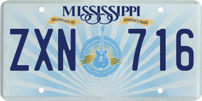 MS license plate ZXN716