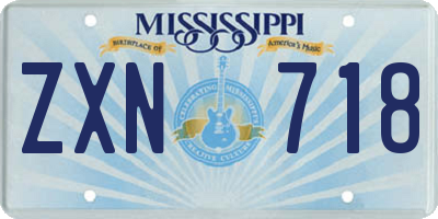 MS license plate ZXN718