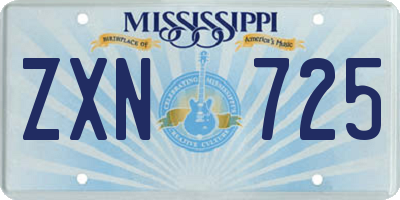 MS license plate ZXN725