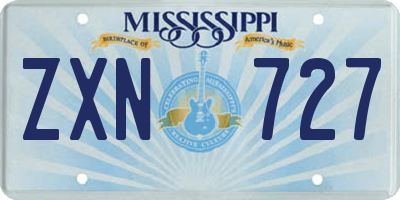 MS license plate ZXN727