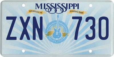 MS license plate ZXN730