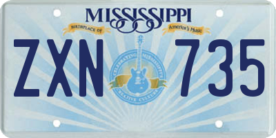 MS license plate ZXN735