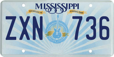 MS license plate ZXN736