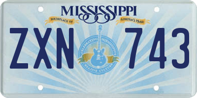 MS license plate ZXN743