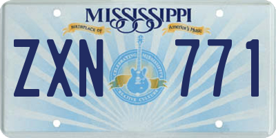 MS license plate ZXN771