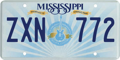 MS license plate ZXN772