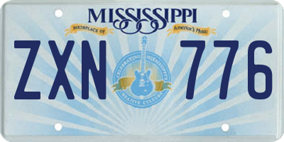MS license plate ZXN776