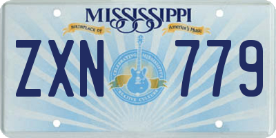 MS license plate ZXN779