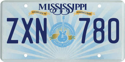 MS license plate ZXN780