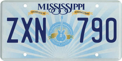 MS license plate ZXN790