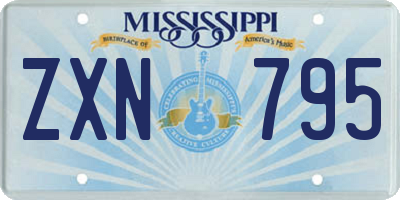 MS license plate ZXN795