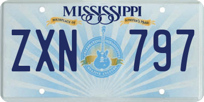 MS license plate ZXN797