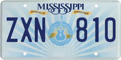 MS license plate ZXN810