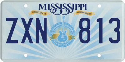 MS license plate ZXN813