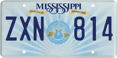 MS license plate ZXN814
