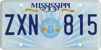MS license plate ZXN815