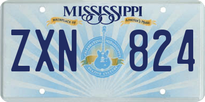 MS license plate ZXN824