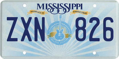 MS license plate ZXN826
