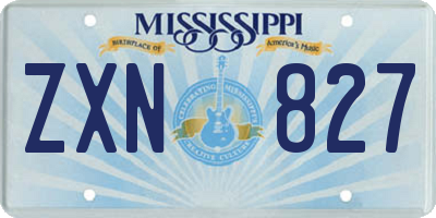 MS license plate ZXN827
