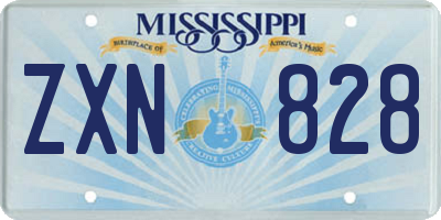 MS license plate ZXN828