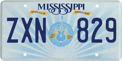 MS license plate ZXN829