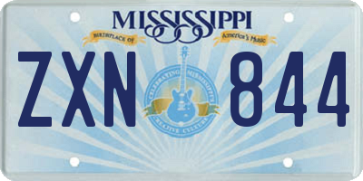 MS license plate ZXN844