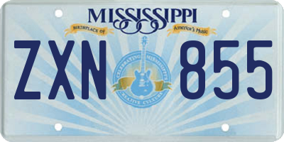 MS license plate ZXN855