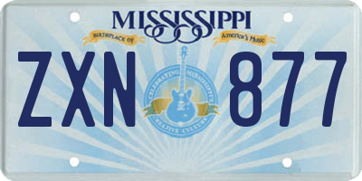 MS license plate ZXN877