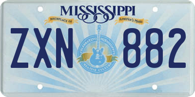 MS license plate ZXN882