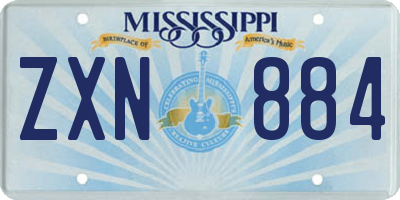 MS license plate ZXN884