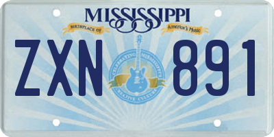 MS license plate ZXN891