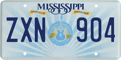 MS license plate ZXN904