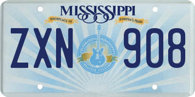 MS license plate ZXN908