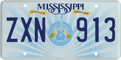 MS license plate ZXN913
