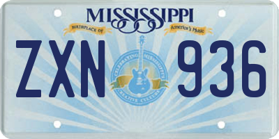 MS license plate ZXN936