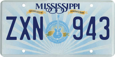 MS license plate ZXN943