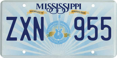MS license plate ZXN955