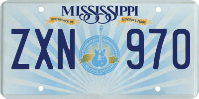 MS license plate ZXN970