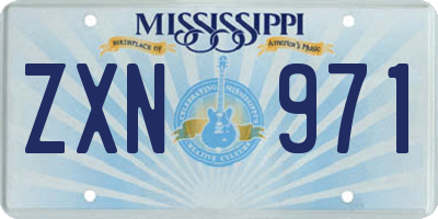 MS license plate ZXN971