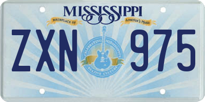 MS license plate ZXN975