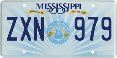 MS license plate ZXN979