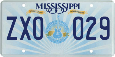 MS license plate ZXO029
