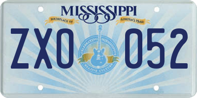 MS license plate ZXO052