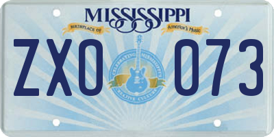 MS license plate ZXO073
