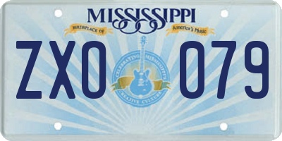 MS license plate ZXO079