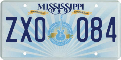 MS license plate ZXO084