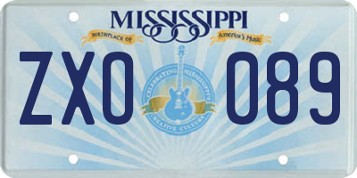 MS license plate ZXO089